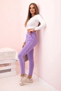 Damen Baumwoll Cargo-Hosen mit Taschen und Kette beige