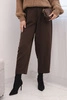 Damenhose mit hoher Taille und Falten braun