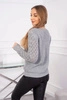 Pullover mit durchbrochener Verzierung grau