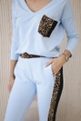 Set mit Leopardenmuster blau