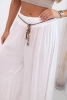 Spodnie damskie z wiskozy z szeroką nogawką białe