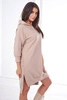 Dress with a hood and longer back beige