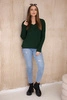 Sweater with V neckline dark green