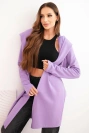 Women's cotton hoodie with an elongated front purple