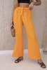 Trousers with a wide waistband orange