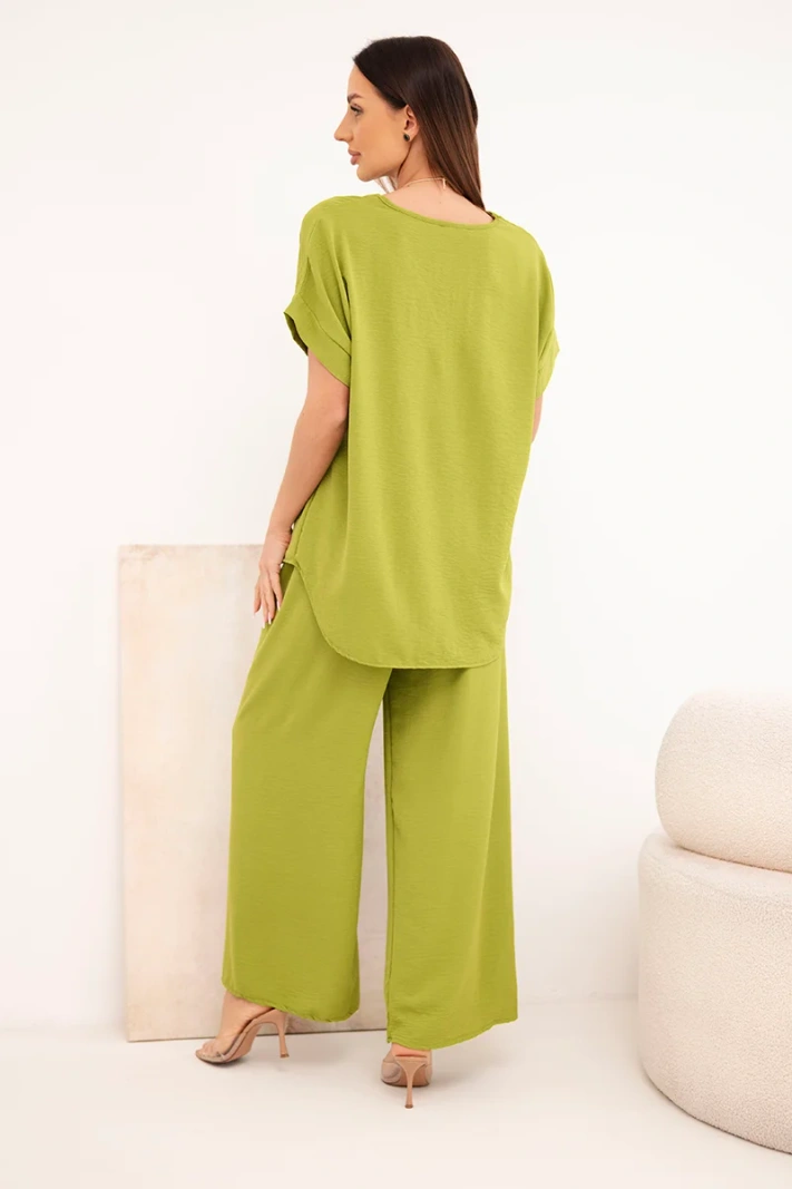Set with necklace blouse + pants kiwi