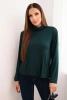 Women's viscose blouse with a turtleneck and long sleeves dark green