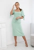 Dress ruffled at the back with tied sleeves dark mint