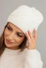 Women's winter hat made of wool K441 ecru