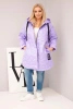 Damenjacke Plus Size gesteppte mit Kapuze und dem Schriftzug HOPE helllila