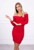 Dress fitted with a V-neck red