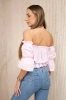 Off-the-shoulder blouse powdered pink