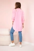 Cotton muslin shirt oversize candy pink