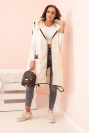Women's quilted Plus Size vest with a hood, zip-up, light beige