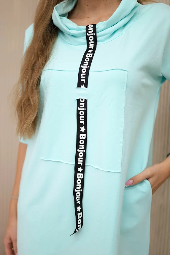Dress with tie mint