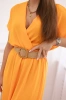 Long dress with a decorative belt orange
