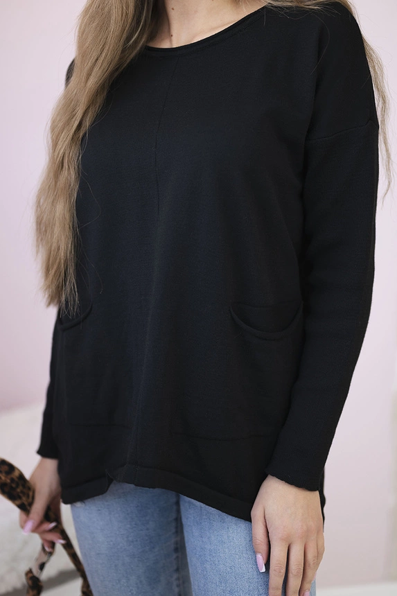 Pullover mit Vordertaschen schwarz