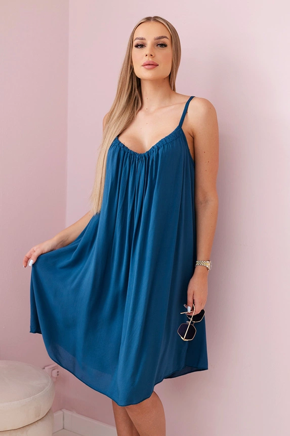 Viskosekleid mit Trägern nautisch