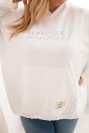 Damen Hoodie Plus Size mit Kapuze und Druck ecru
