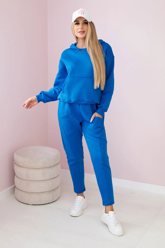 Isolierte Sweatshirt + Hose kornblumenblau