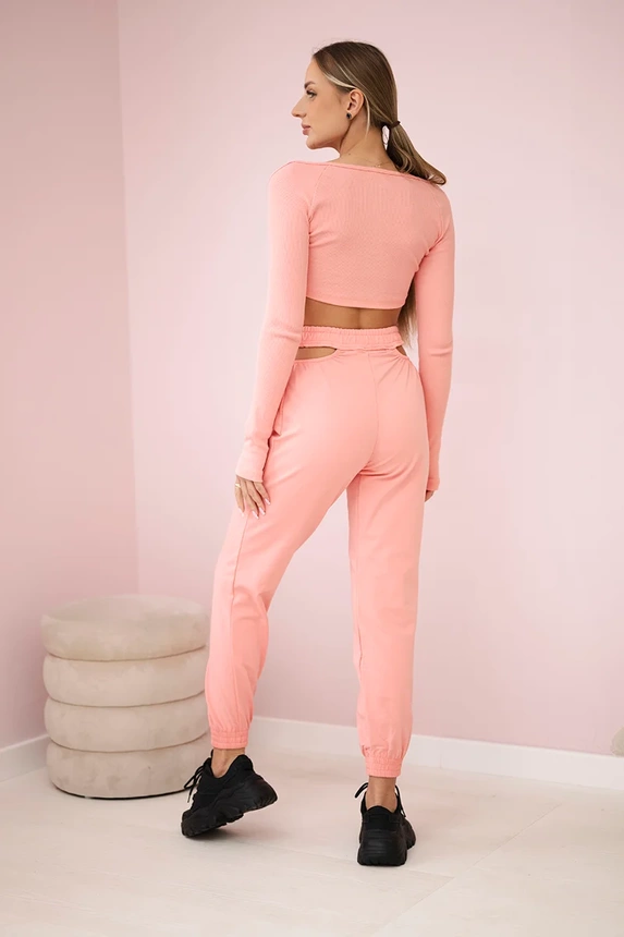 Set mit Blusentop apricot