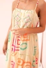 Women's cotton dress with a colorful pattern beige