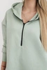Insulated sweatshirt with slits on the sides dark mint