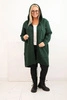 Bluza damska ocieplana Plus Size z kapturem i kieszeniami ciemno zielona