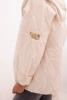 Women's quilted jacket with a hood light beige