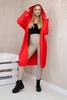 Hooded cardigan sweater red