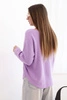 Women's sweater made of viscose with long sleeves and a round neckline light purple