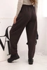 Elegante Damenhose mit hohem Bund und Bindegürtel braun