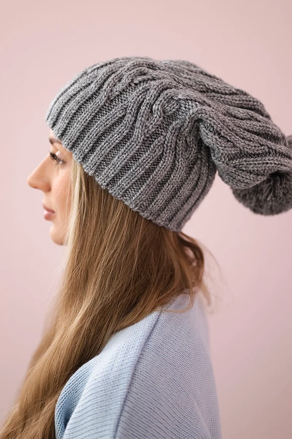 Čapica s fleece Paulina K227 sivá