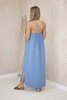 Long dress with straps denim