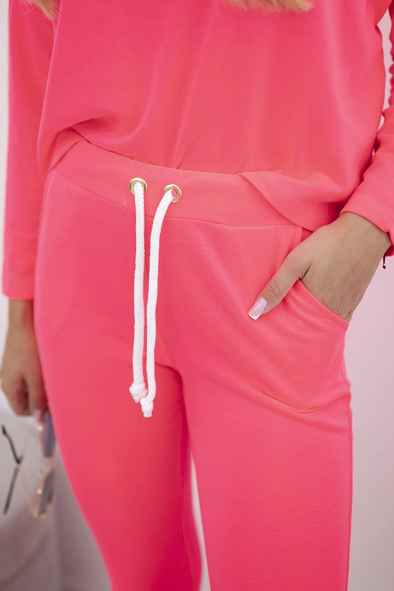 Set mit übergroßer Bluse rosa Neon