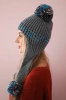Women's long eared cap Nadia K321 dark gray