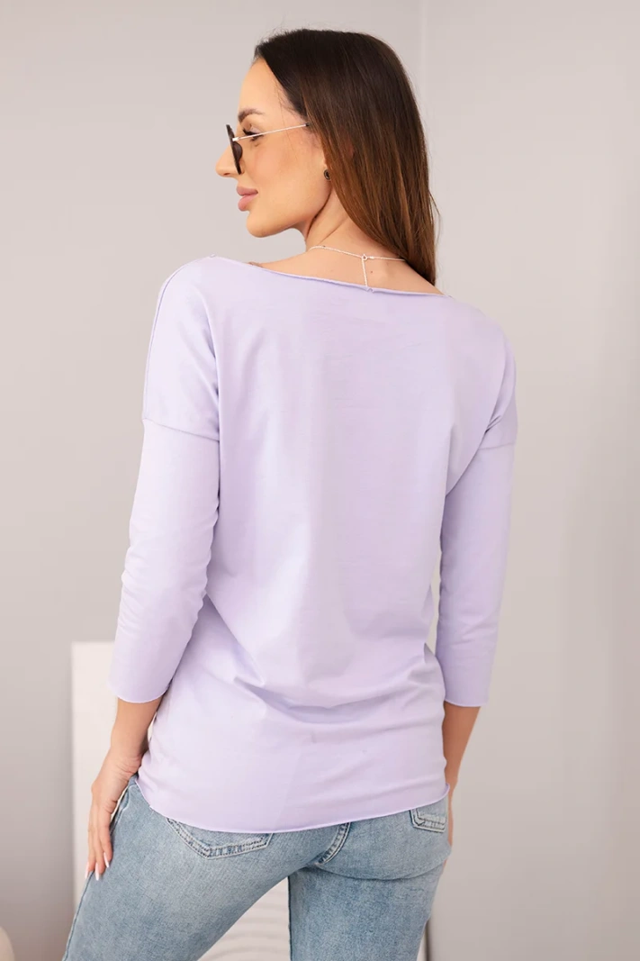 Women's boat-neck blouse light purple