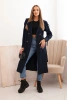 Women's coat tied at the waist with a collar navy