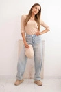 Blouse round neckline cappuccino