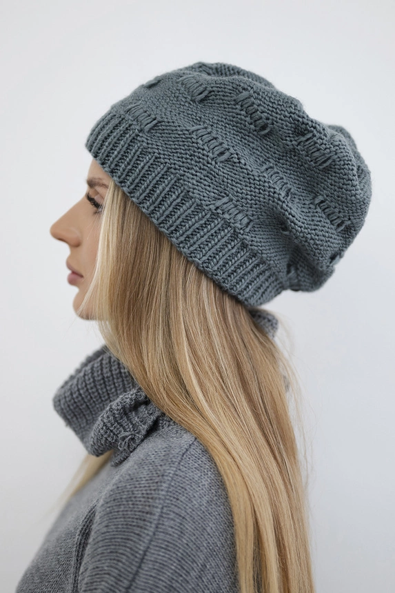 Women's cap Nastia K373 dark grey