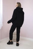 Isoliertes Baumwoll-Set, Sweatshirt mit bestickter + Hose schwarz