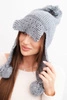 Women's winter cap with wool, visor and pom-poms K475 dark gray