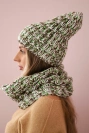 Women's set with fleece Merry K202 green + brown