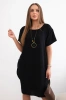 Dress with pockets and pendant black