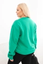 Damenpullover Plus Size aus Baumwolle basic mit Rundhalsausschnitt hellgrün