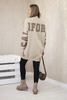 Insulated sweatshirt with California inscription light beige