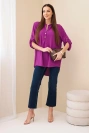 Bluse mit längerem Rücken dunkelviolett