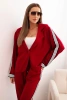 Damenanzug mit Viskose, mit Streifen und Sportjacke rot