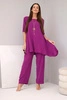 Set Bluse + Hose mit Anhänger aubergine