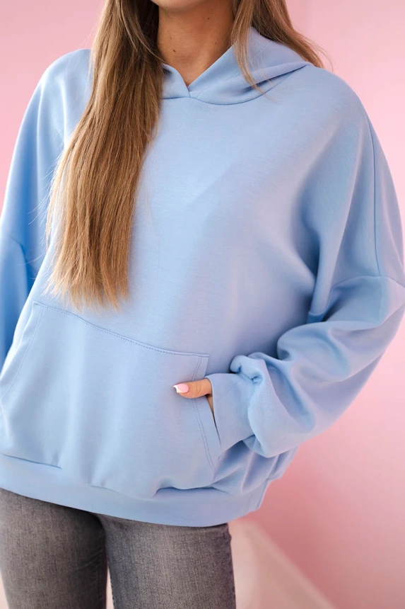 Kapuzenpullover aus Butter Material blau